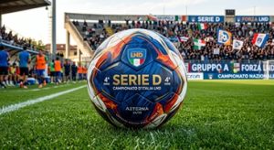 Pallone ufficiale del campionato di Serie D con logo LND Lega Nazionale Dilettanti